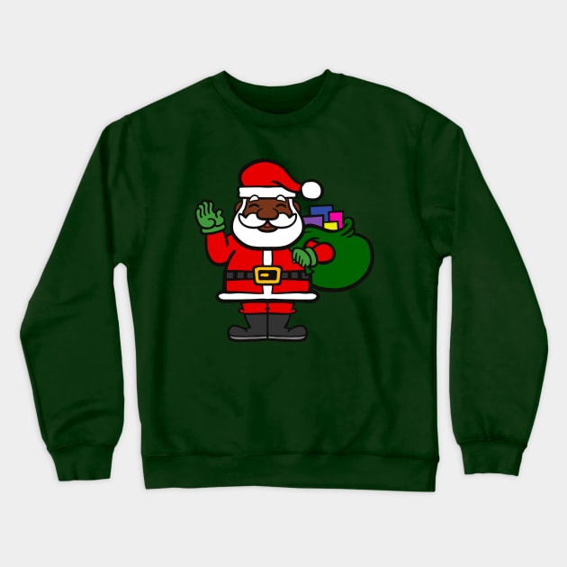 african black santa claus christmas Crewneck Sweatshirt by gossiprag